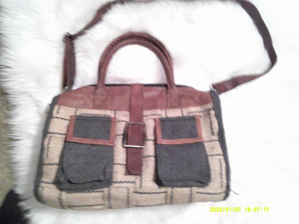 Mona B. Vintage Upcycled Handbag with Shoulder strap Vintage